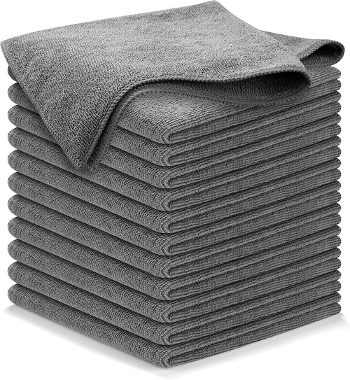 12 Pcs Microfiber Cleaning Cloth Grey